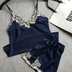 Embroidered Women's Sexy Pajama Set with Shorts