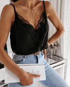 Backless Chiffon Halter Top with Spaghetti Straps