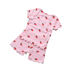 Summer Bear Pajama Set for Baby Girls (T-shirt & Shorts) | Streetwear