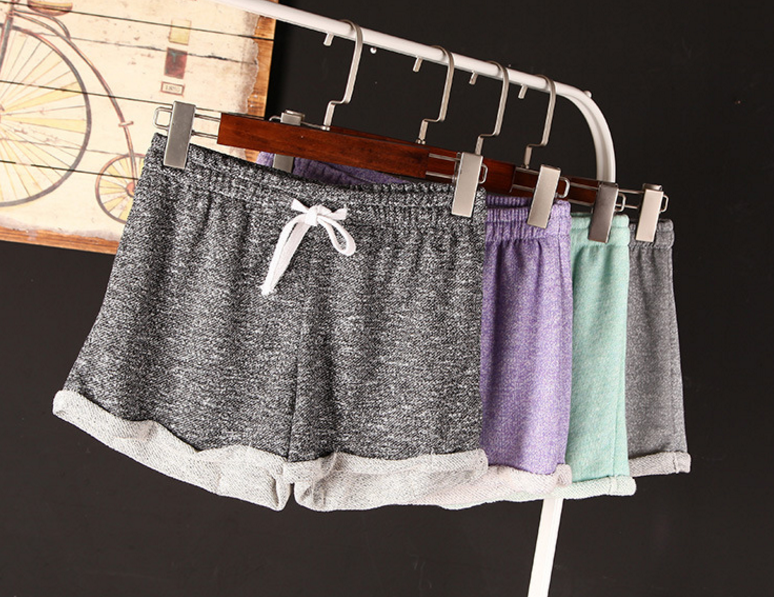 Loose-Fit Cuffed Women's Athletic Shorts for Home