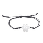 Silver Paw Print Adjustable Cord Bracelet