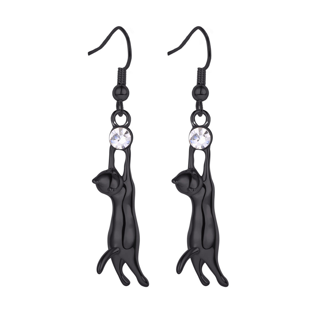Cat Earrings in 18K Gold-Plated Brass