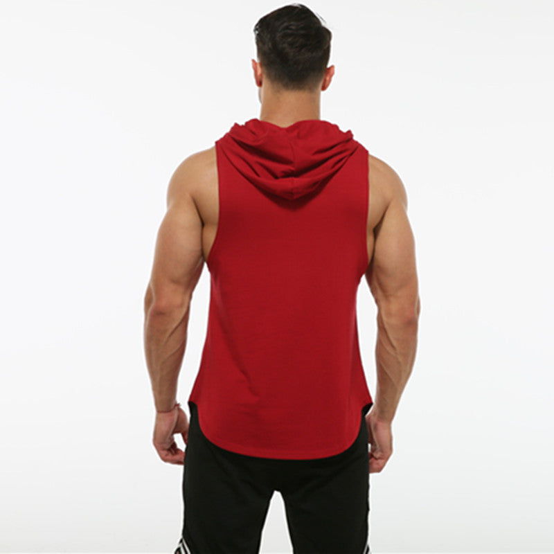 Men's Cotton Hooded Sleeveless Tank Top