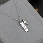 God Is Beautiful Bar and Cross Pendant Necklace