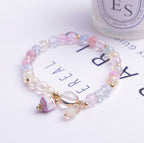 Crystal Beaded Bracelet with Lucky Cat Charm