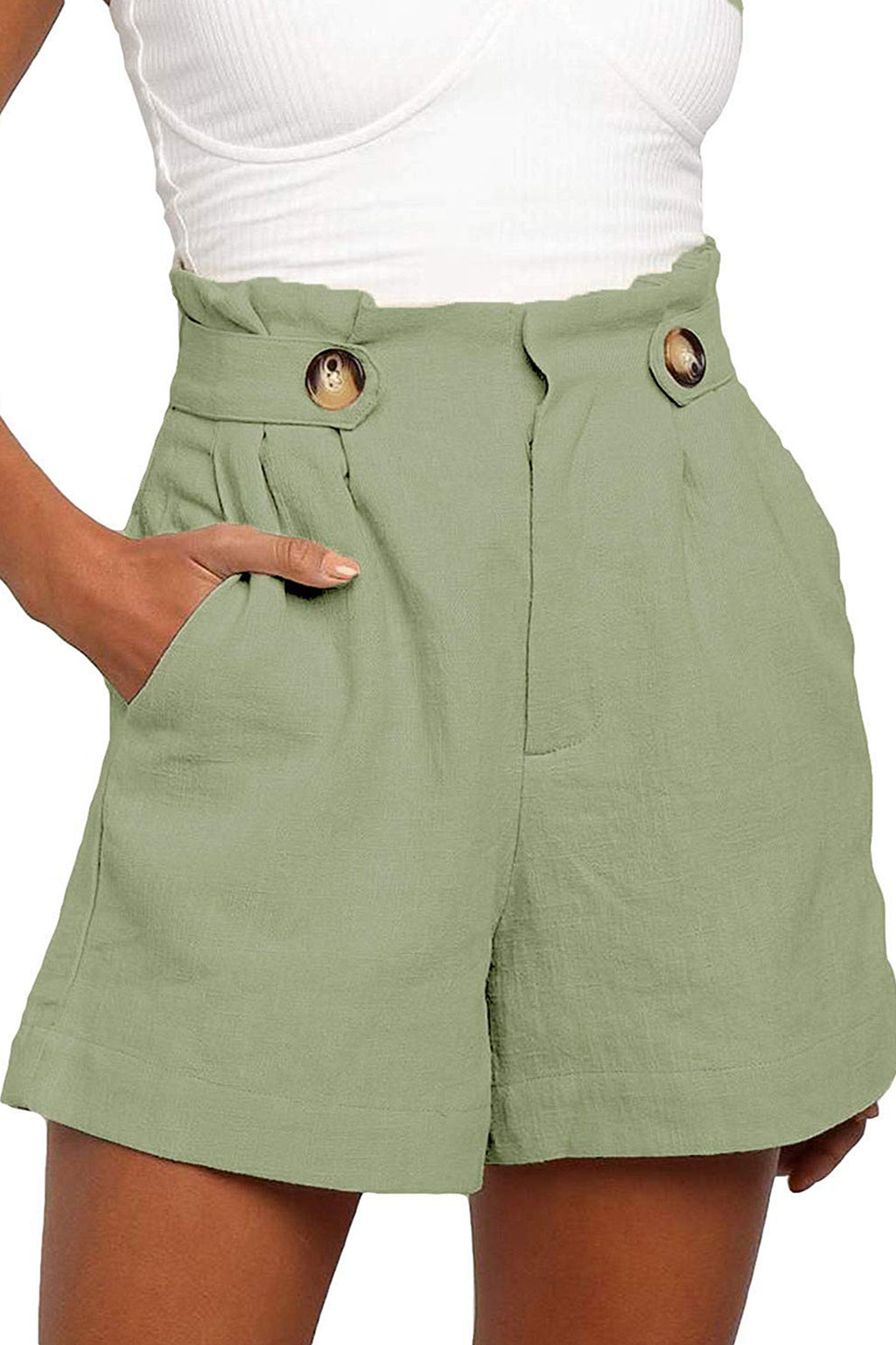 2020 New Women's High-Waist Loose Cotton Linen Shorts