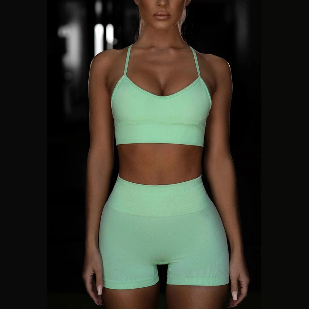 Women's Yoga Vest and Shorts Set