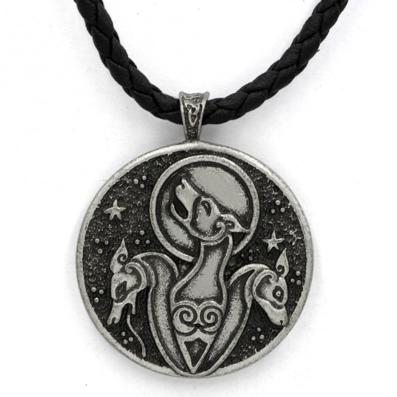 Celtic Hound Dog Pendant Necklace (Double-Sided)