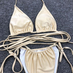 White Strappy Wrap Bikini Set