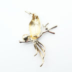 Flower and Bird Alloy Brooch