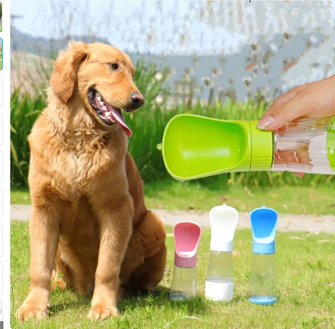 2-in-1 Portable Dog Water Bottle with Foldable Drinking Bowl, Leak-Proof Travel Pet Water Dispenser for Walks, Hiking & Outdoor