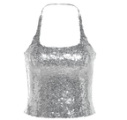 Sequin Patchwork Sexy Bra Crop Top for Layering