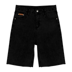 Women's Slim Straight Denim Shorts with Raw Edge Design