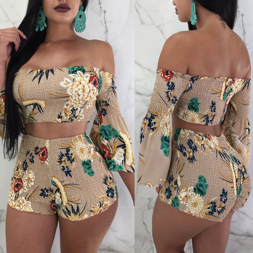 2019 Women's Casual Top and Shorts Beach Set
