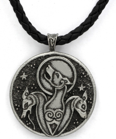 Celtic Hound Dog Pendant Necklace (Double-Sided)