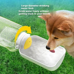 Portable Dog Water and Food Dispenser 2-in-1 Travel Bottle 1000ml with Fold-Out Bowl and Food Compartment Shoulder Strap for Walks and Trips