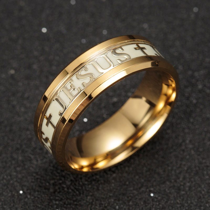 Jesus Kreuz Ring - Christlicher Glaubensring