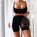 Summer Women's Solid Color Sport Set with Shorts