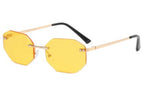 Frameless Polygon Sunglasses – Trendy Geometric Unisex Shades