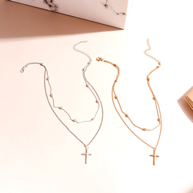Layered Cross Pendant Necklace