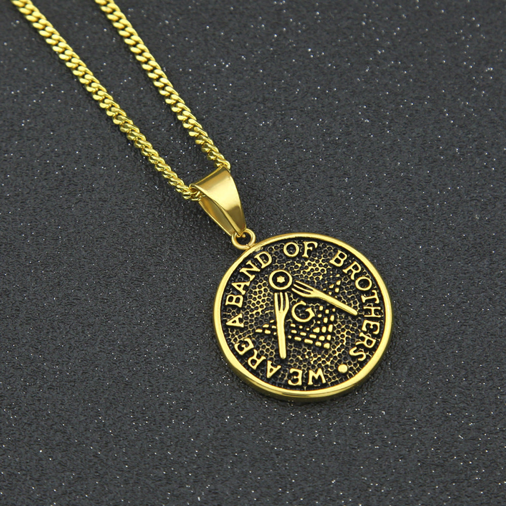 Hip Hop Vintage Military Dog Tag Choker Necklace