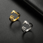 Adjustable Titanium Steel Dachshund Ring