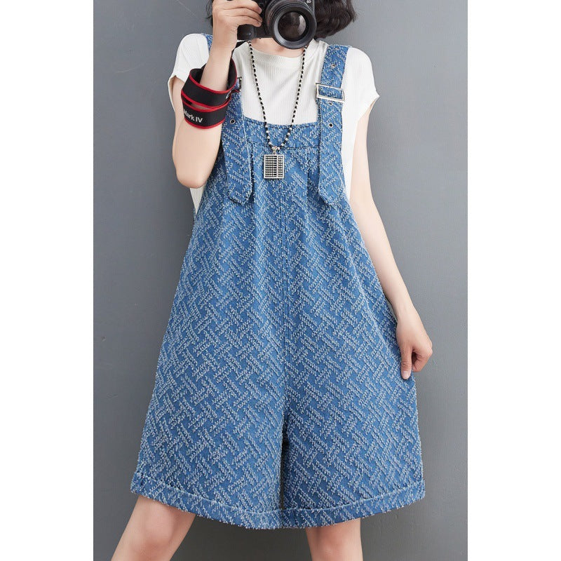 Casual Denim Shorts for Women with Colorful Straps