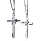 Stainless Steel Couple Cross Pendant Necklace