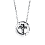Stylish Titanium Steel Couple Necklace with Cross Pendant