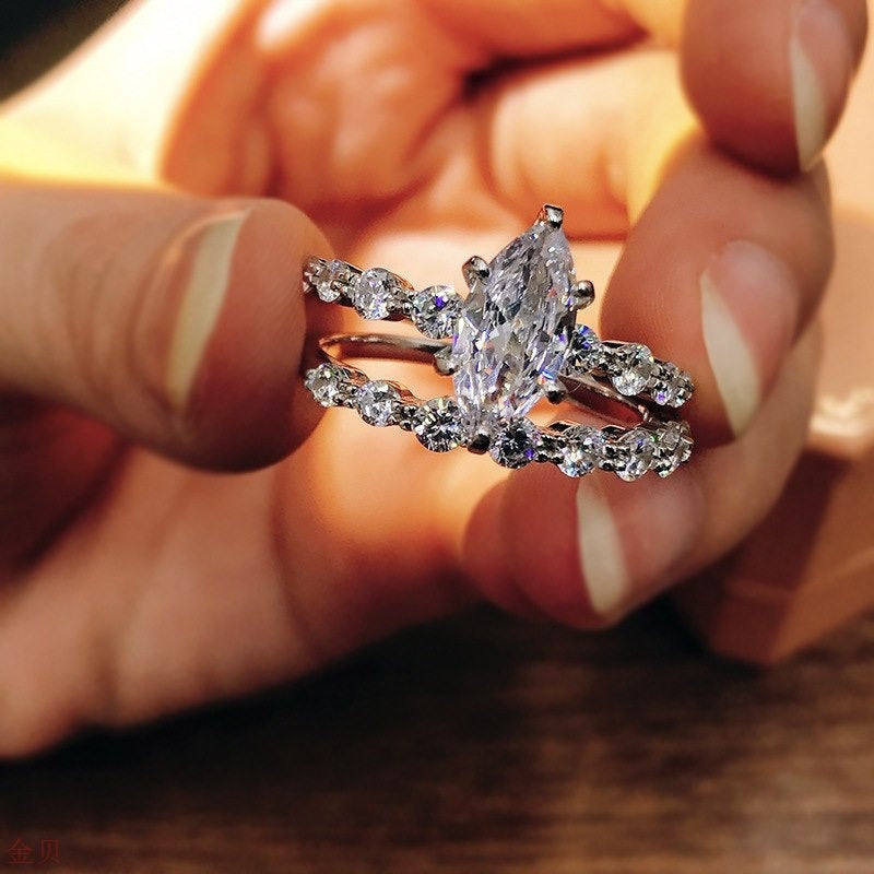 Marquise-Cut Zircon Women's Ring