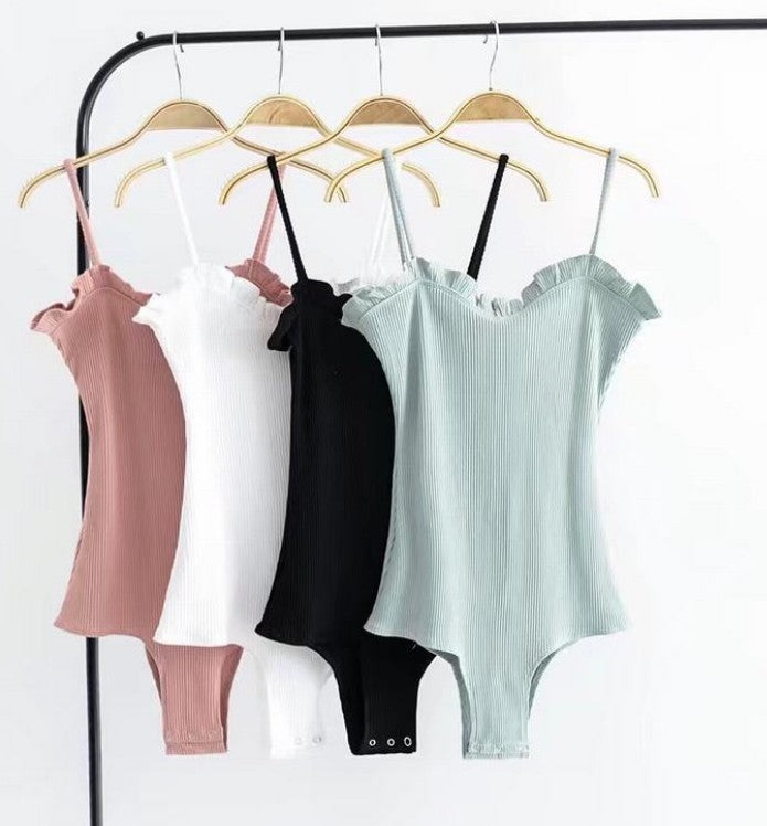 Lace Trim Camisole Jumpsuit Bodysuit Top