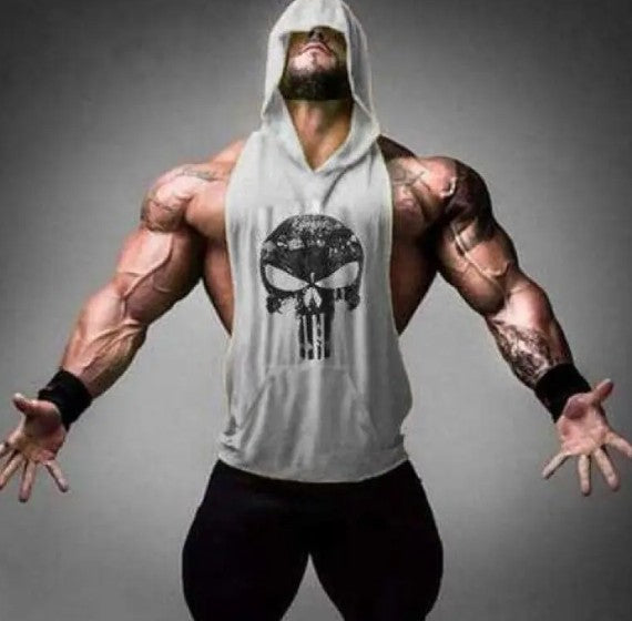 Hooded Skull Bodybuilding Tank Top