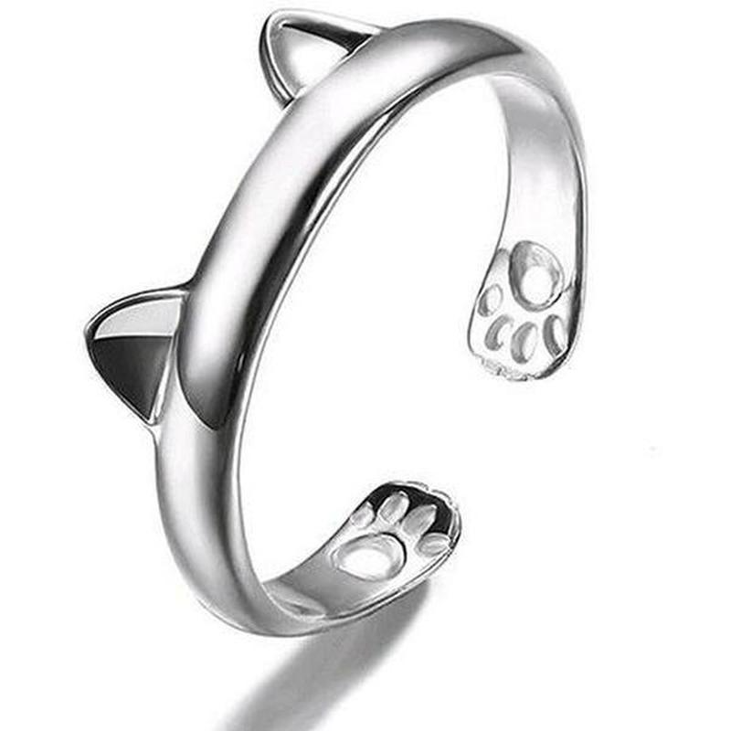 Cat Ears and Paw Adjustable Ring