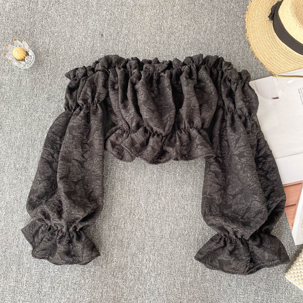 Women's High Waist One-Shoulder Tube Top Shirt