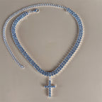 Rhinestone Cross Pendant Necklace Design