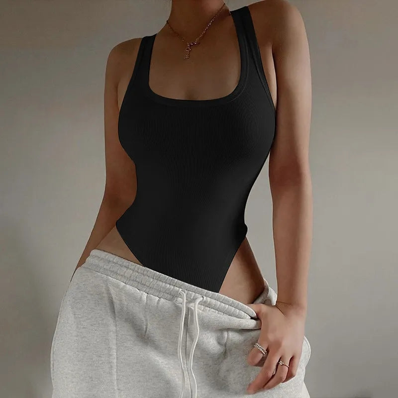 Sleeveless Ribbed Bodycon Bodysuit