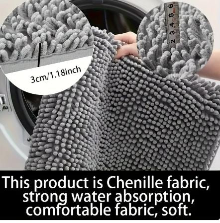 Absorbent Muddy Paw Dog Mat Thick Chenille Microfiber Door Mat Quick-Dry Non-Slip Washable Floor Rug for Dogs and Cats