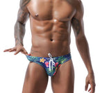 Men's Tropical Leopard Print Swim Briefs