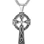Titanium Steel Celtic Cross Pendant Necklace