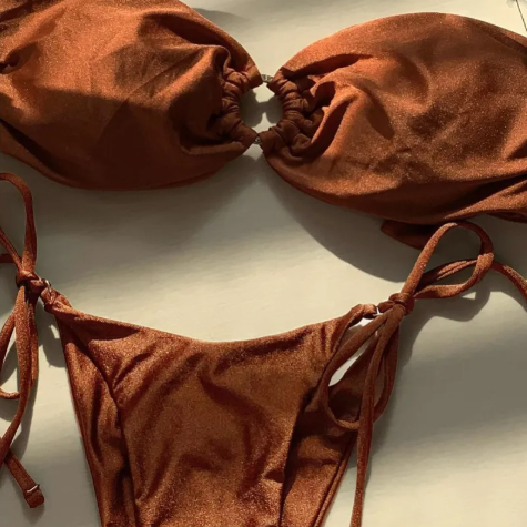Rust Bandeau Tie-Side Bikini Set