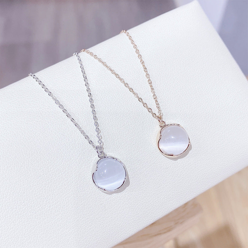 Cat's Eye Stone Pendant Necklace for Women