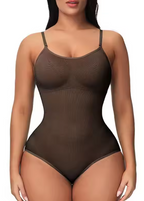 Sheer Mesh Open-Crotch Shaping Bodysuit