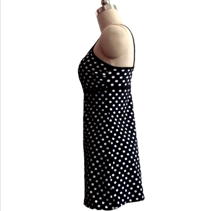 Plus Size Polka Dot Skirted Swim Dress