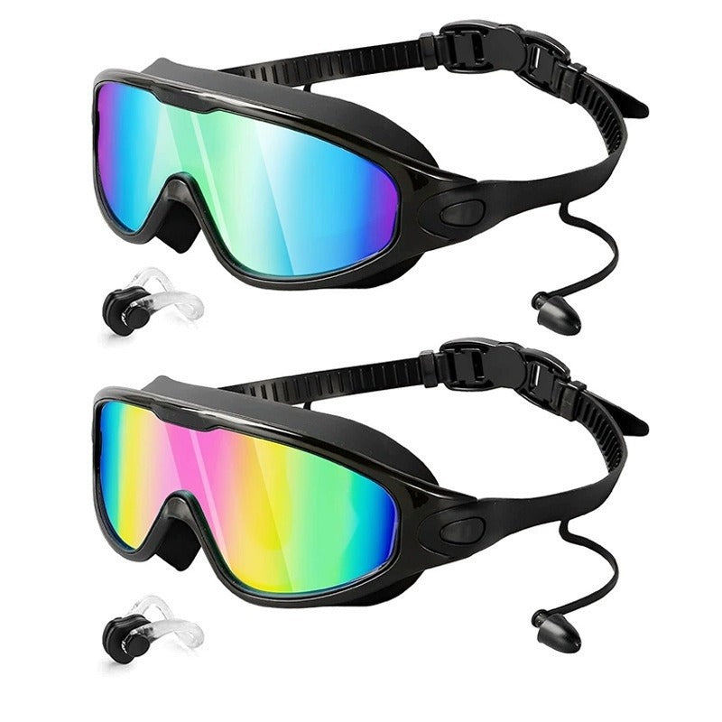 Anti-Fog Mirrored Swimming Goggles with Earplugs