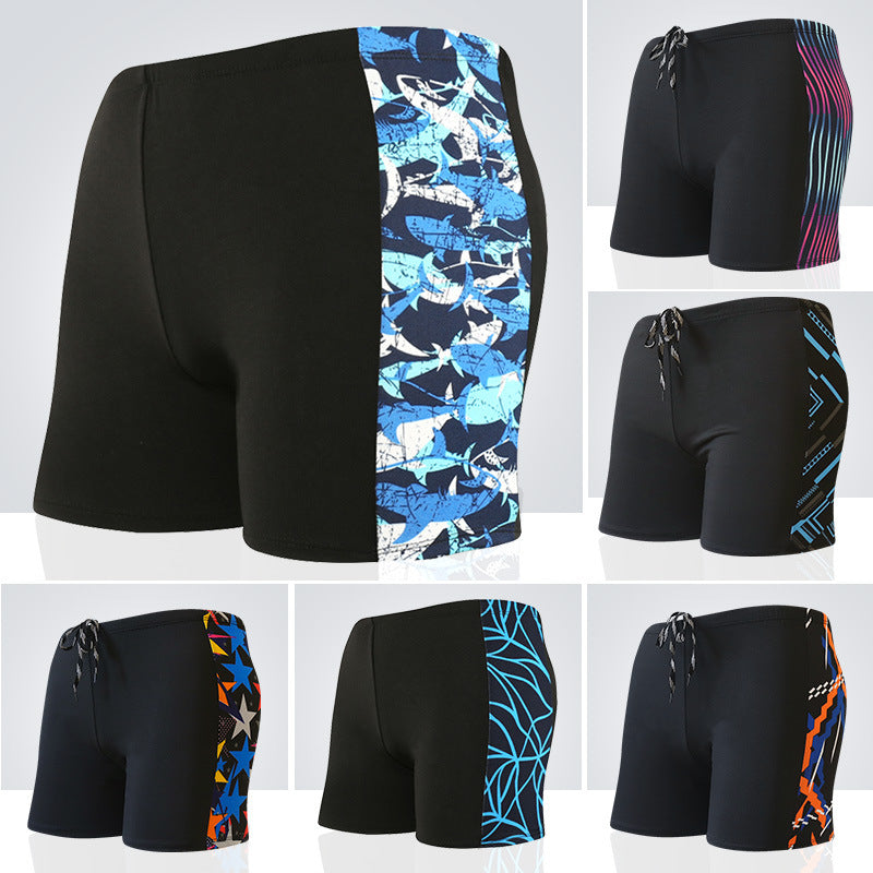 Men's Two-Tone Swim Boxer Trunks