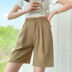 Black High-Waisted Loose Fit Summer Shorts for Women