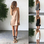 Silk Sheath Dress with Spaghetti Straps (4 Colors)