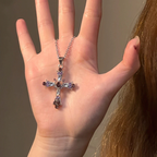Colorful Crystal Cross Necklace