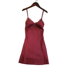 Lace-Trim Satin Chemise Nightgown