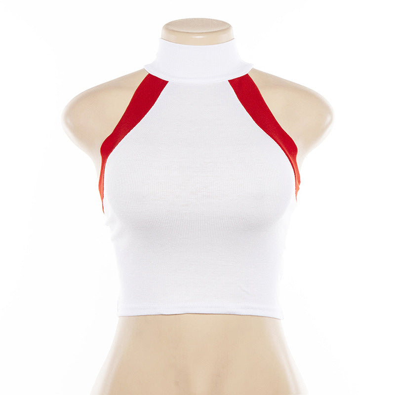 Summer Women's Sleeveless Crop Top with Hollow Design